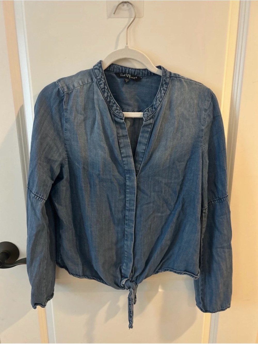 Velvet Heart Light Blue Tie-Front Denim Shirt